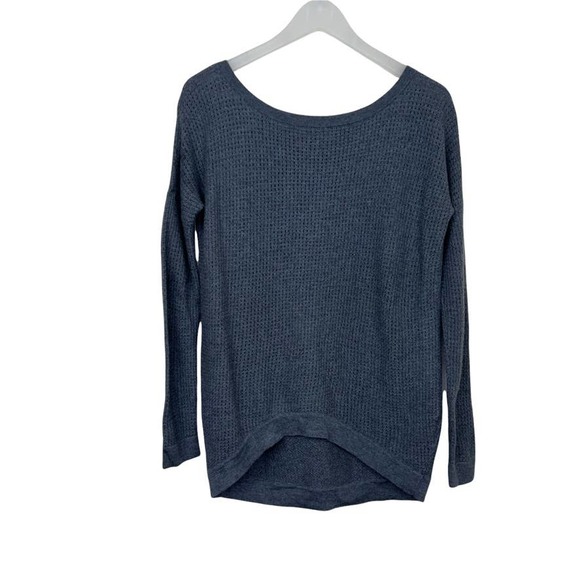 Halston Heritage Waffle Knit High Low Sweater in Gray - Picture 2 of 9